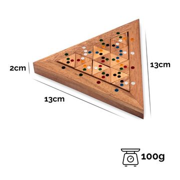 Logoplay Holzspiele Spiel, Tri-Match - Domino-Puzzle - Legespiel - Knobelspiel in einem HolzrahmenHolzspielzeug