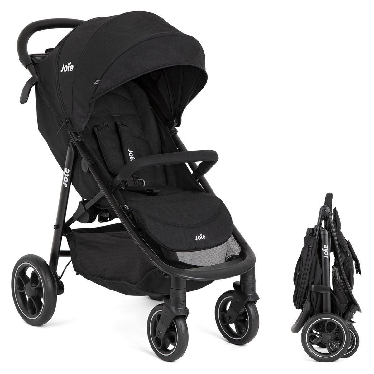 Joie Kinder-Buggy Litetrax - Shale, Sportwagen klein faltbar mit Liegeposition & Einhand-Faltung bis 22 kg