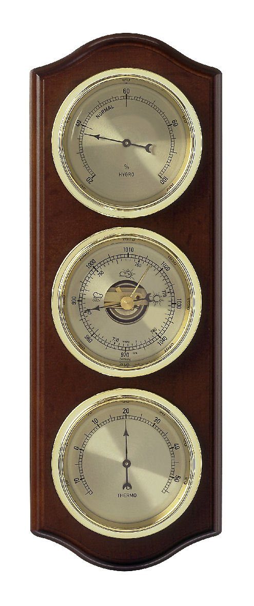 TFA Dostmann TFA 20.1076 analoge Wetterstation aus Massivholz Innenwetterstation