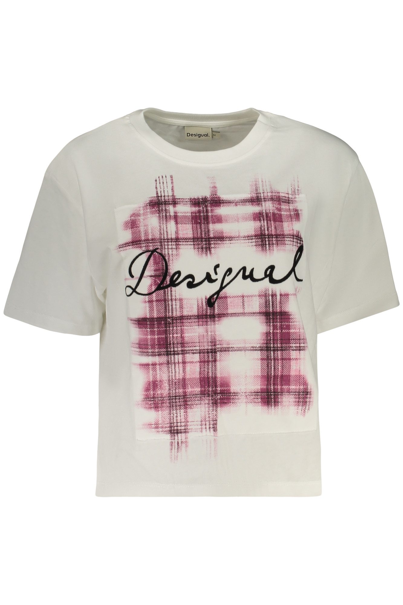 Desigual T-Shirt Damen T-Shirt Weiß mit Rundhals und Print –
