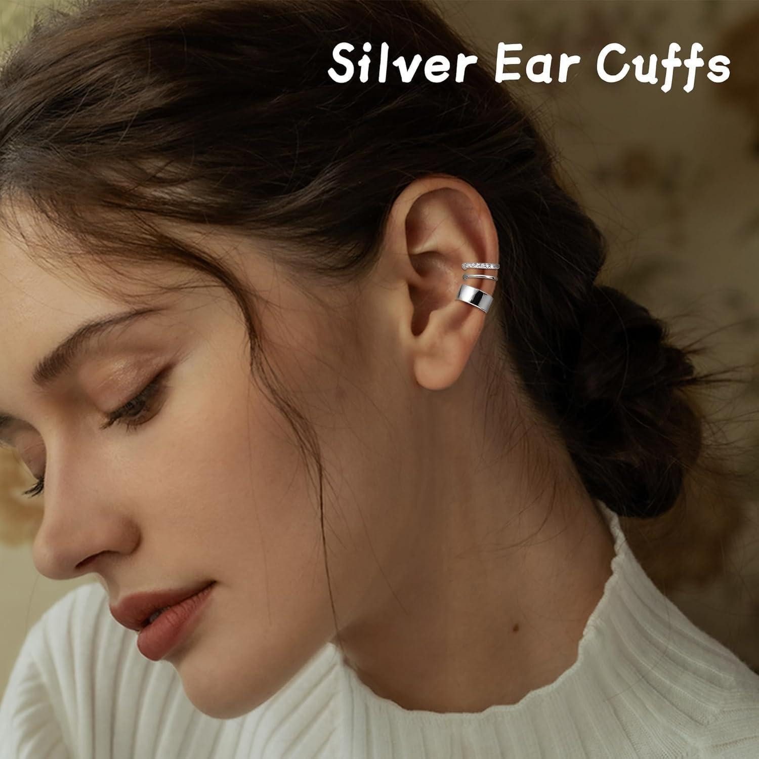 LuxusKollektion Ohrklemmen-Set Ear Cuff Set Damen Ohrklemme 18 Karat Vergoldet Clip Ohrringe Non