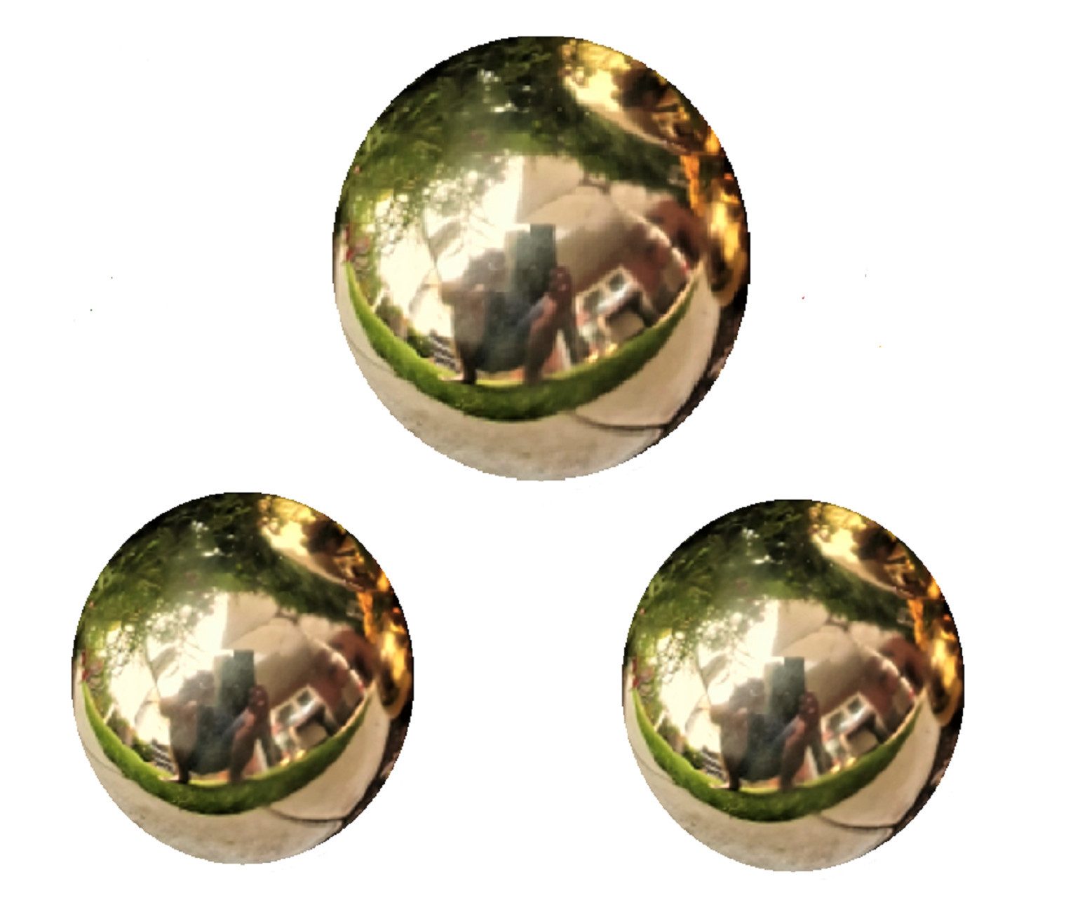 Jürgen Bocker - Gartenambiente Dekokugel Аксесуари для будинкуskugel Edelstahl Gold poliert 3er-Set Gartenkugel