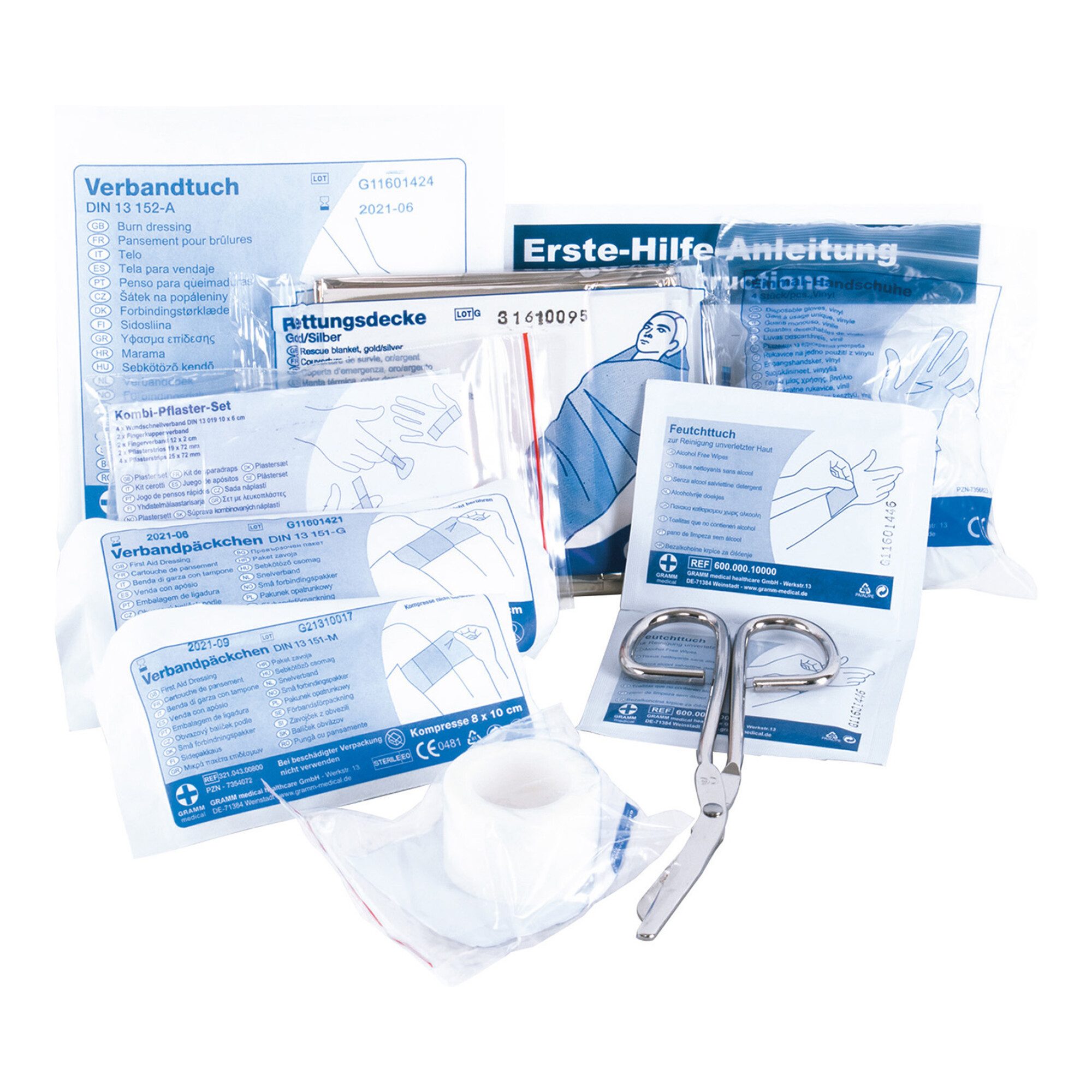 GRAMM medical Nachfüllpack Gramm Medical Nachfüllset für Motorrad-Verbandtasche DIN 13 167:2014