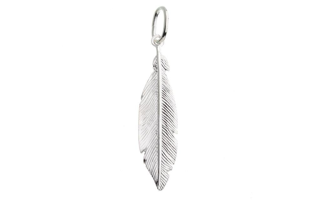 Silberkettenstore Kettenanhänger Anhänger Feder, mittel - günstig online kaufen