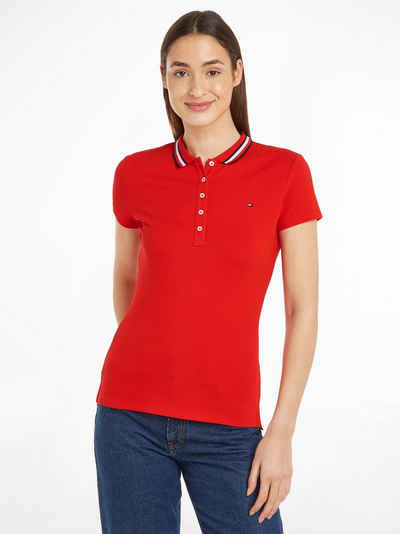 Tommy Hilfiger Poloshirt SLIM GLOBAL STRIPE POLO SS Polokragen mit Kontraststreifen, kleine Knopleiste