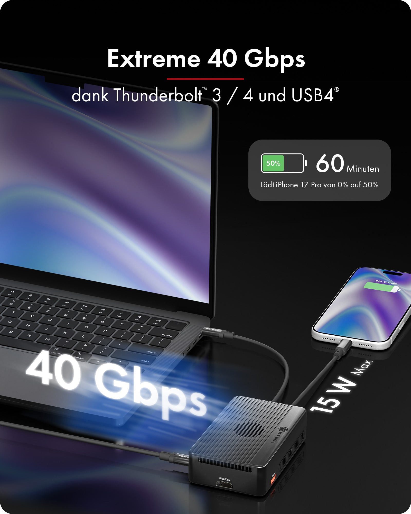 ICY BOX Laptop-Dockingstation Heart RAID 2818 RAID & DockingStation für 2x M.2 NVMe SSD