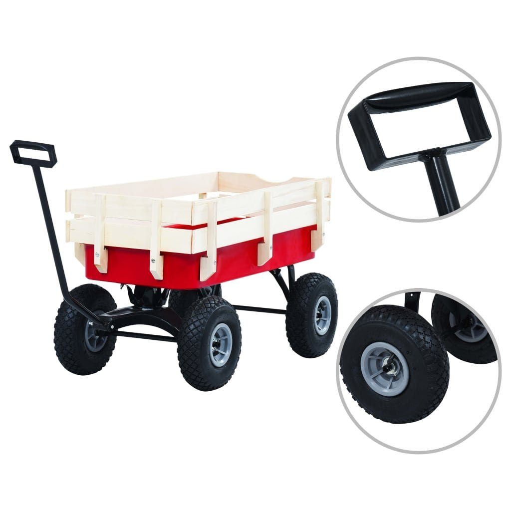vidaXL Bollerwagen 150 kg Handwagen 150 kg Rot Transportwagen Bollerwagen Bollerwagen Gar