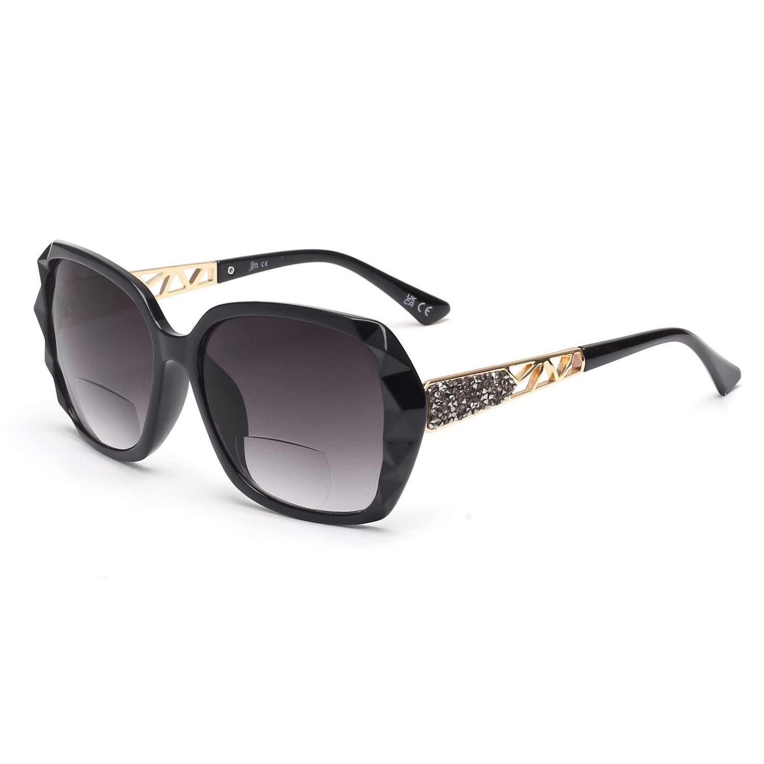 LuxusKollektion Sonnenbrille Bifokale Lese-Sonnenbrille Damen Schwarz 1.5x