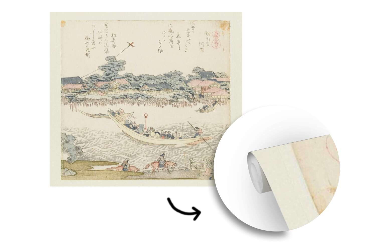 Vliestapete Das (4 von Fototapete Küche, Katsushika des Hokusai, Gemälde St), bedruckt, Flussufer für Schlafzimmer Matt, Wohnzimmer - Onmaya Fototapete MuchoWow