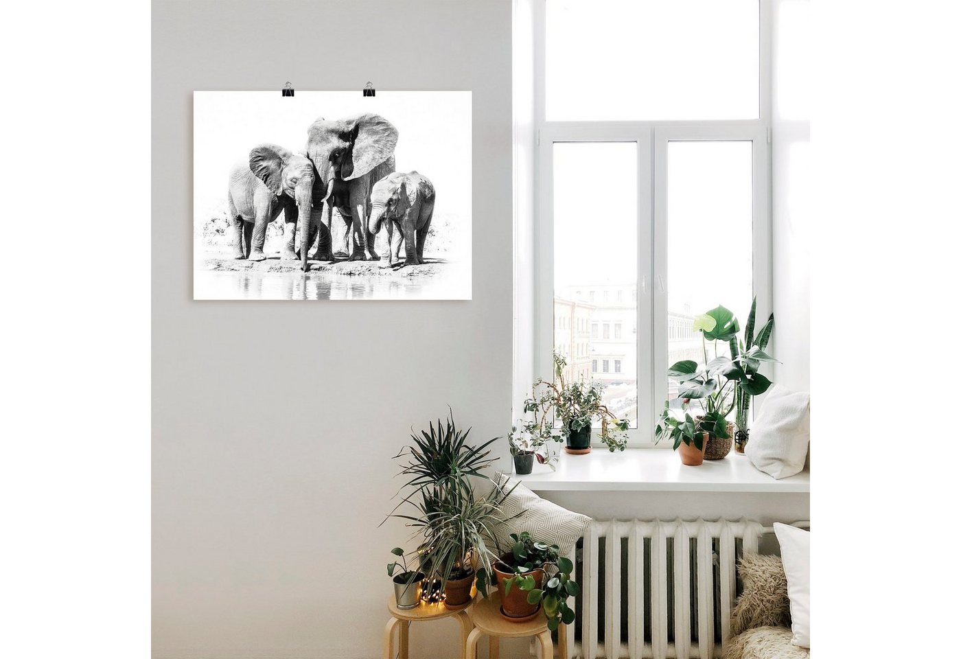 Artland Wandbild »Elefantenmutter mit Kindern«, Elefanten Bilder (1 Stück), in vielen Größen & Produktarten - Alubild / Outdoorbild für den Außenbereich, Leinwandbild, Poster, Wandaufkleber / Wandtattoo auch für Badezimmer geeignet-kaufen
