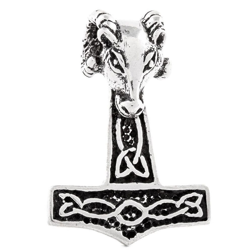 Kettenanhänger Widderhammer Schmuck Anhänger 925er Silber - Thorhammer - 33x23mm