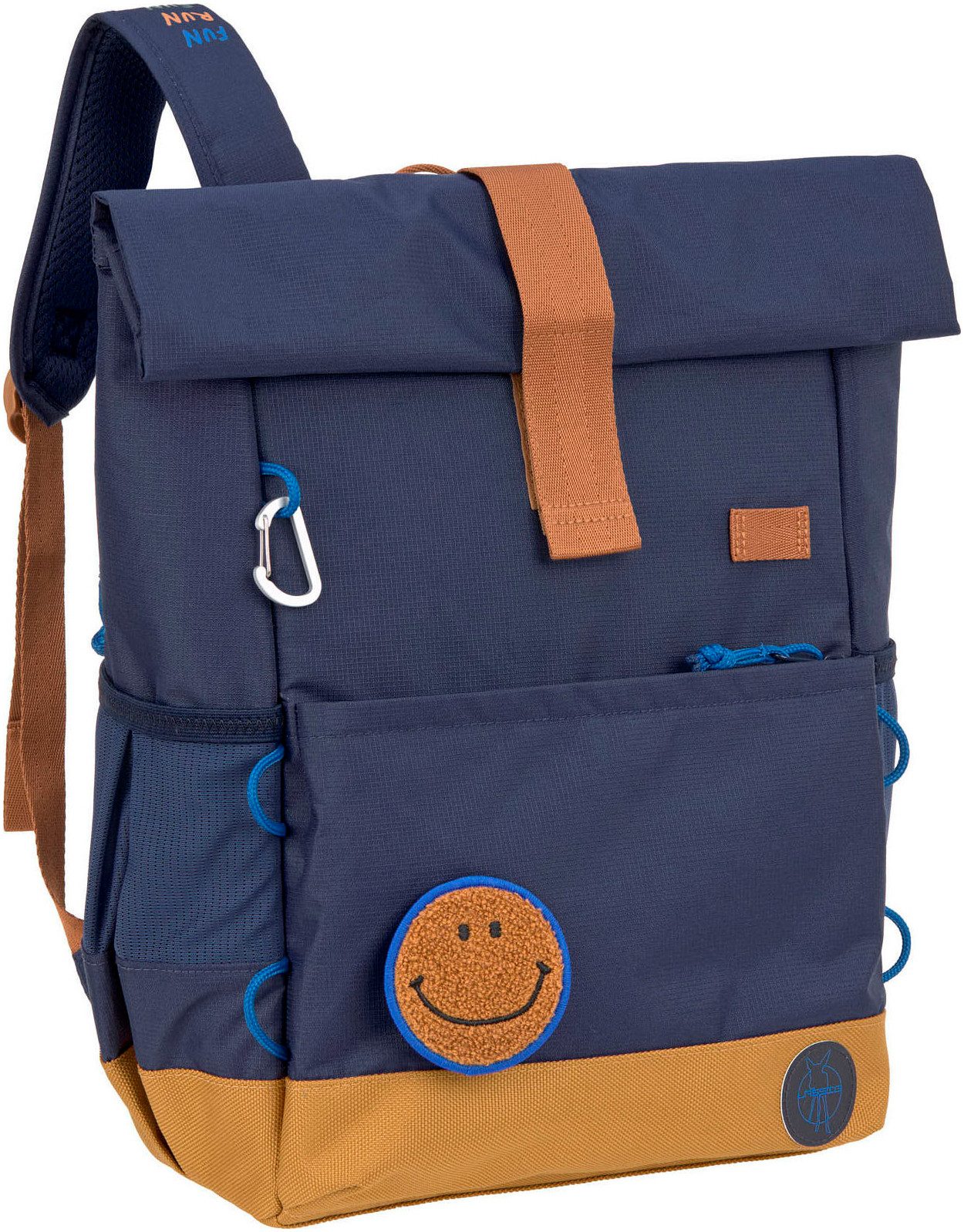 LÄSSIG Kinderrucksack Little Gang, Medium Rolltop Backpack, navy, aus recycelten PET-Flaschen