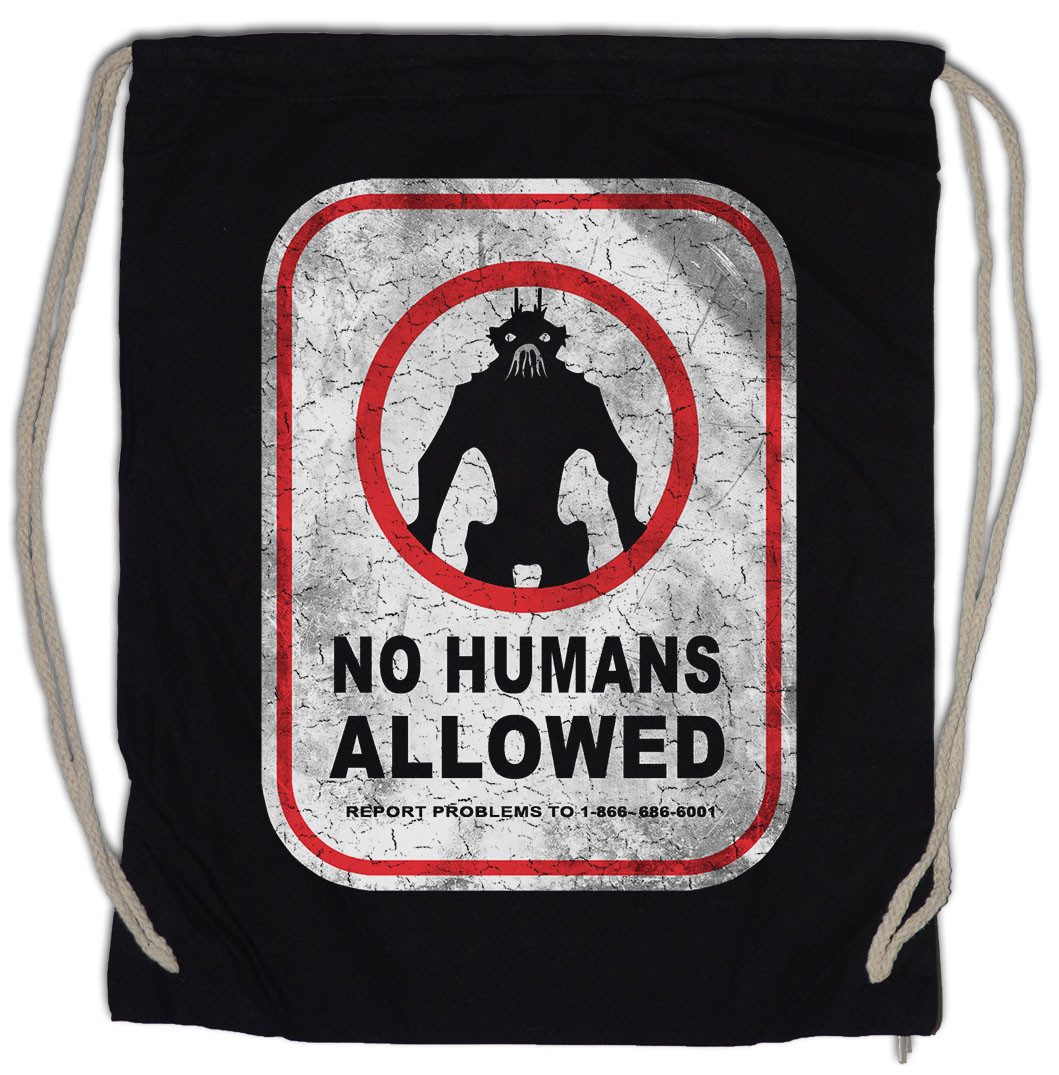 Turnbeutel No Humans Allowed Sign Turnbeutel Schild Logo District Alien Aliens9