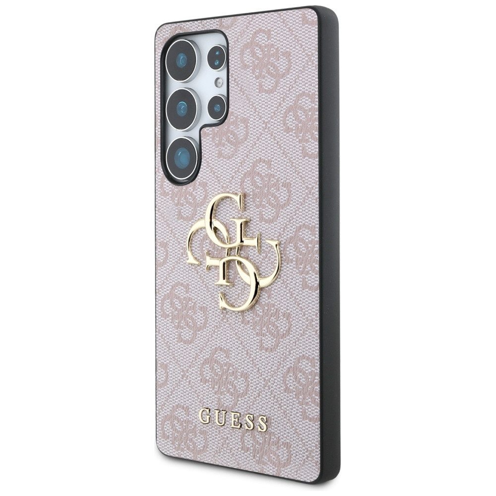 Guess Handyhülle Galaxy S25 Ultra Kunstleder rosa Logo goldfarben 6,9 Zoll, Kantenschutz