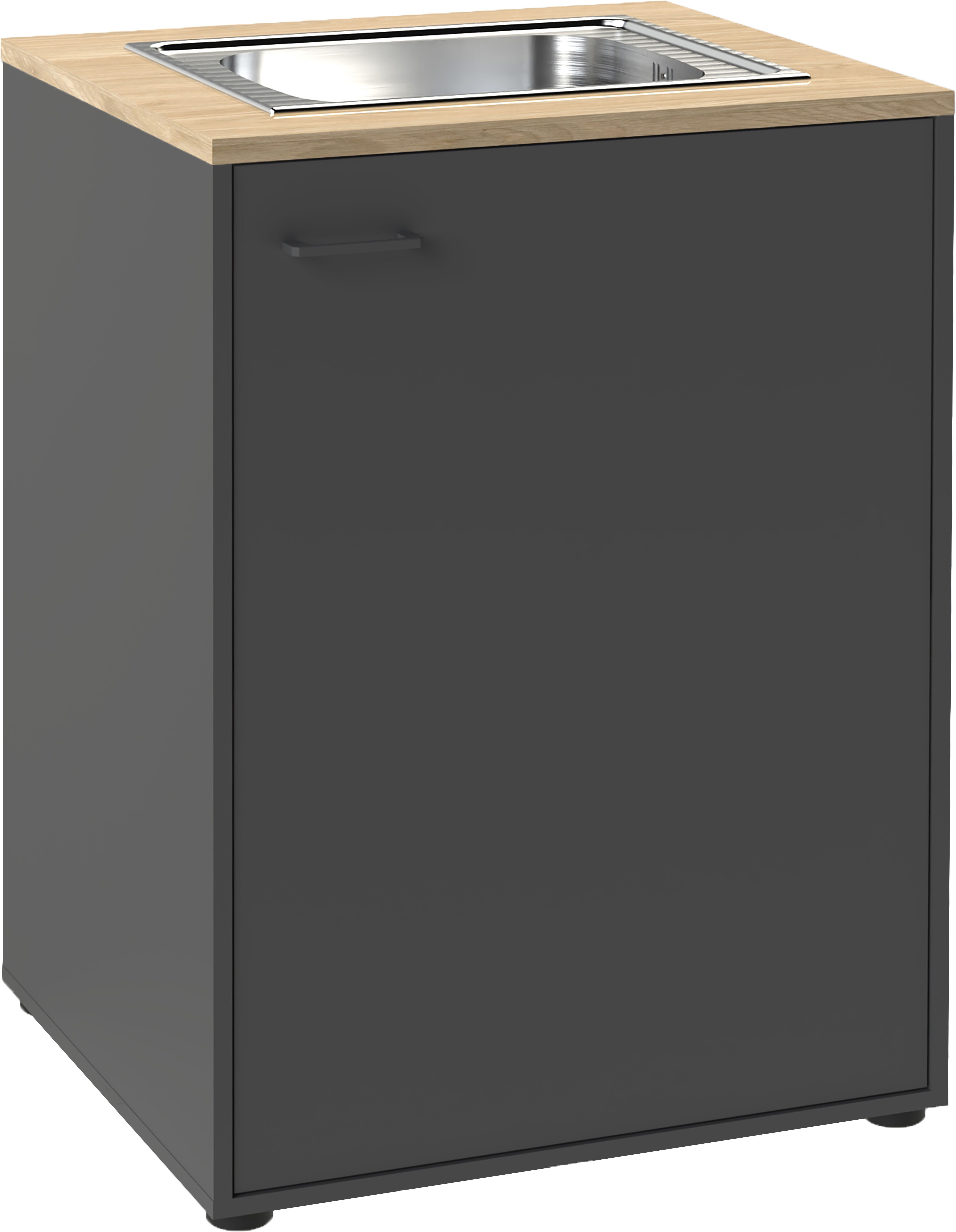 Schildmeyer Spülenschrank Solea, mit einer Tür und einer Spüle, Breite 57 cm, Made in Germany (1-St) Unterschrank mit einer Tür und einer Spüle, Made in Germany