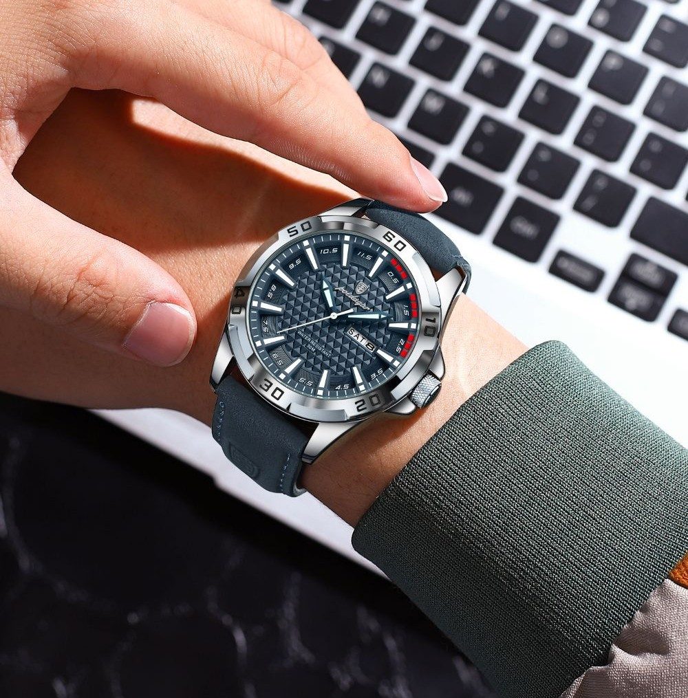 POEDAGAR Quarzuhr Poedagar 895 Herrenuhr – Stilvoll und sportlich, Lederarmband 6 Farben