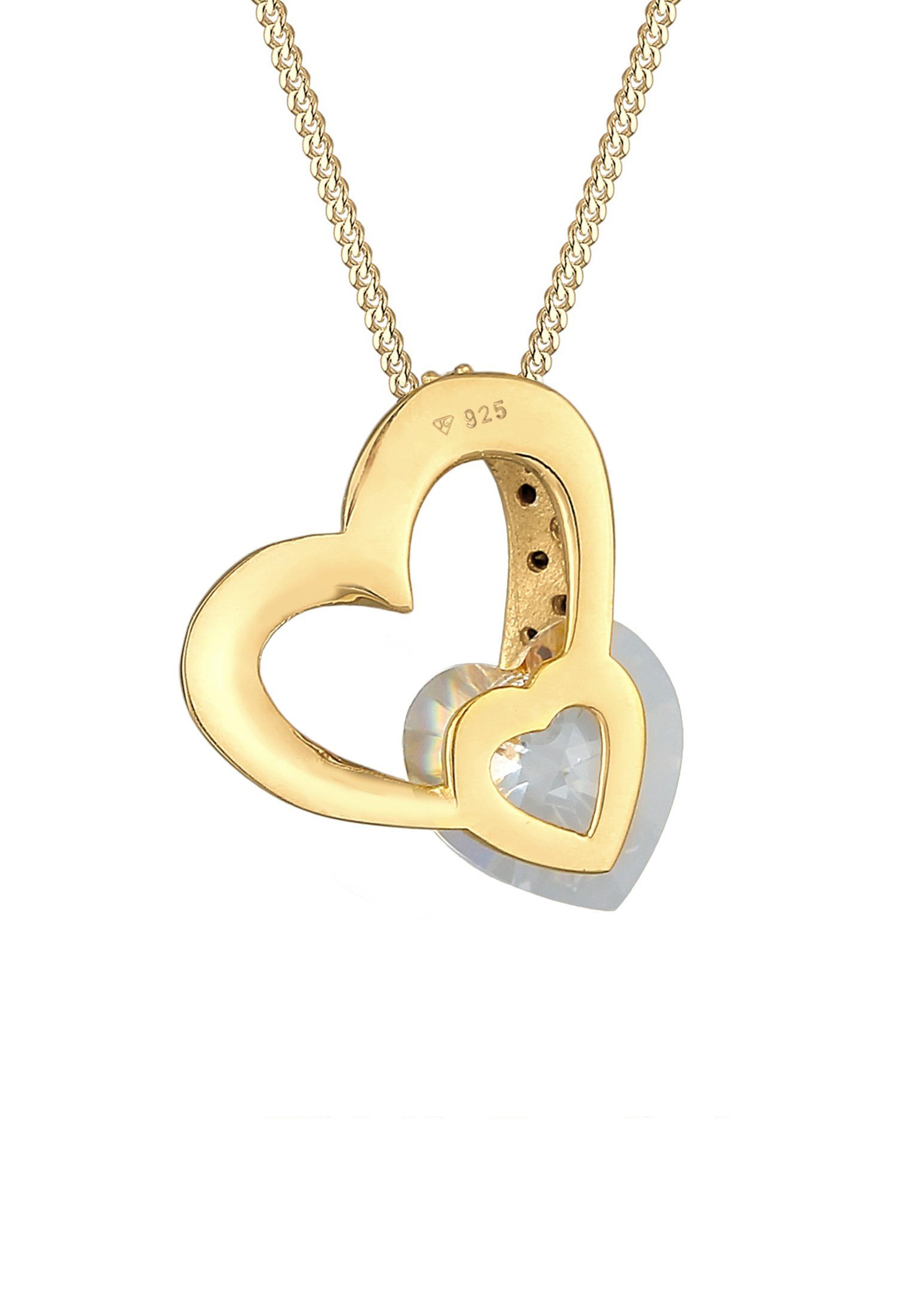 Elli Collierkettchen Herz Anhänger 925 Silber, mit Kristallen von Swarovski®