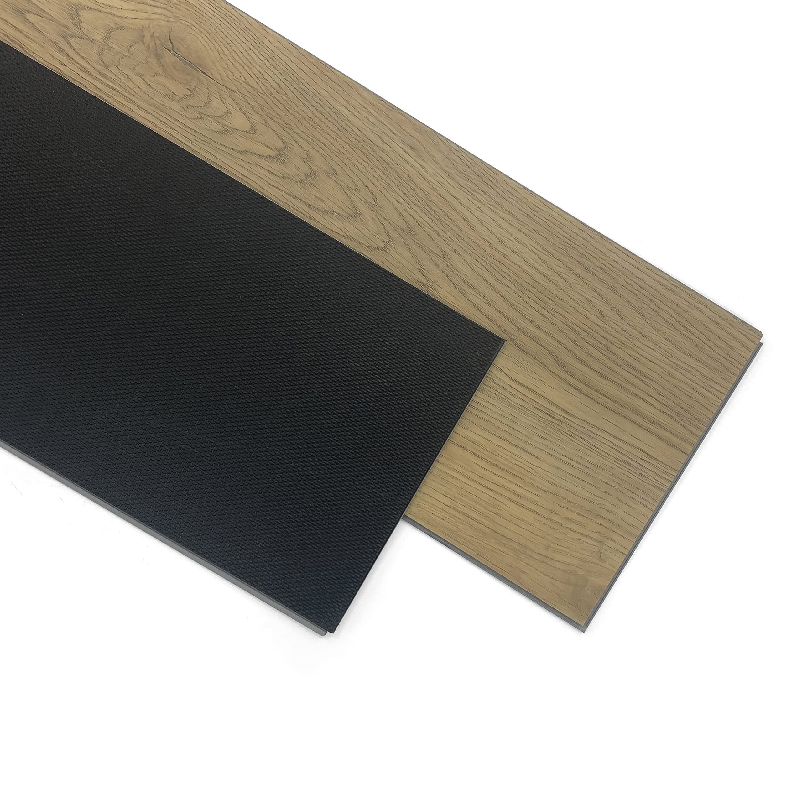 BlingBin Designboden SPC Vinyl Boden Massivdiele PVC 10 10 Fliesen, mm St., Bodenbelag 10er geeignet Vinyl-Designboden, stark, Fußbodenheizung Set, 10 Klick Fliesen, 5 Hellbraun