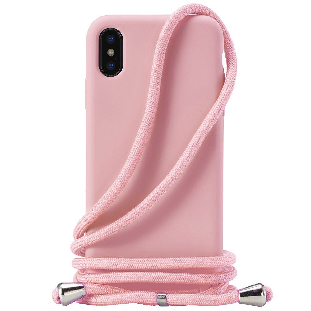 FITSU Handyhülle Handykette für Apple iPhone Hülle mit Band Handyband Case zum Umhängen, Hülle für iPhone 12 Pro, 12, 12 Mini, SE 2022, 11, XS, XR, X, 8, 7, 6