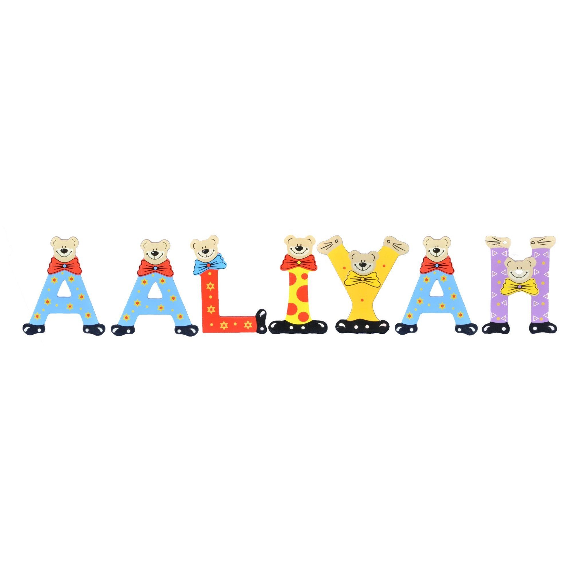 (Set, sortiert Playshoes Deko-Buchstaben Namen-Set, Kinder Holz-Buchstaben St), AALIYAH 7 -