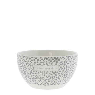 Bastion Collections Müslischale BC Bowl Flower your day Keramik weiß grau, Keramik