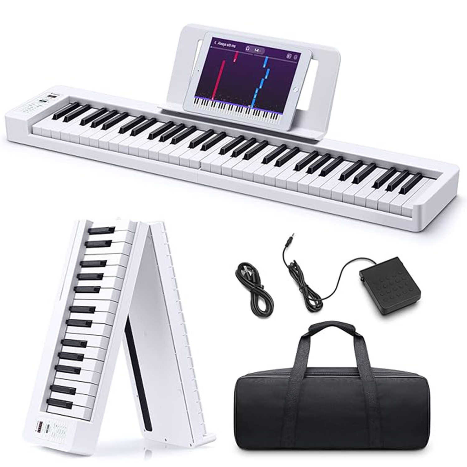 Entertainer-Keyboard E-piano Faltbares Digitalpiano 88 Tasten Tragbares Klavier