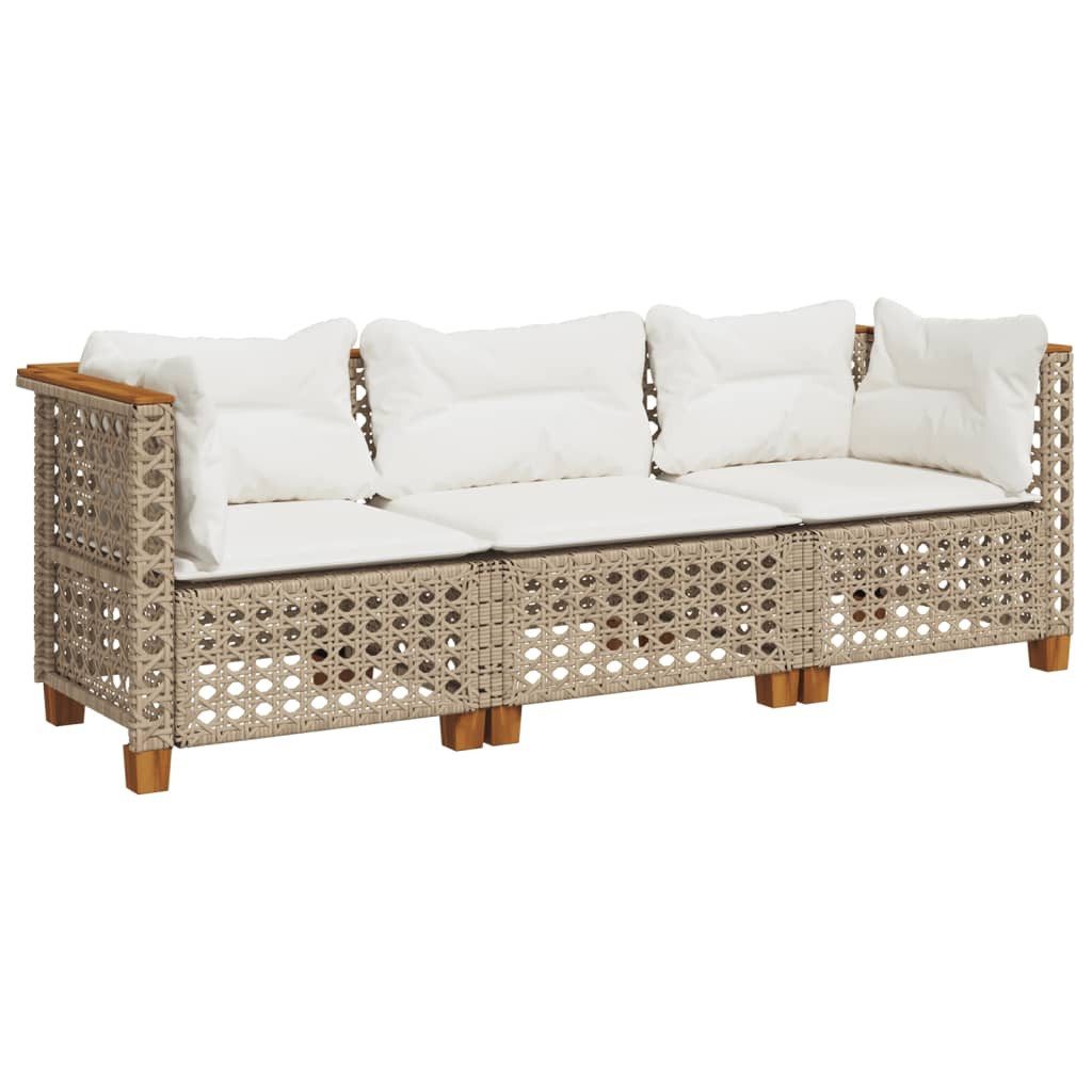 vidaXL Loungesofa Gartensofa mit Kissen 3-Sitzer günstig online kaufen