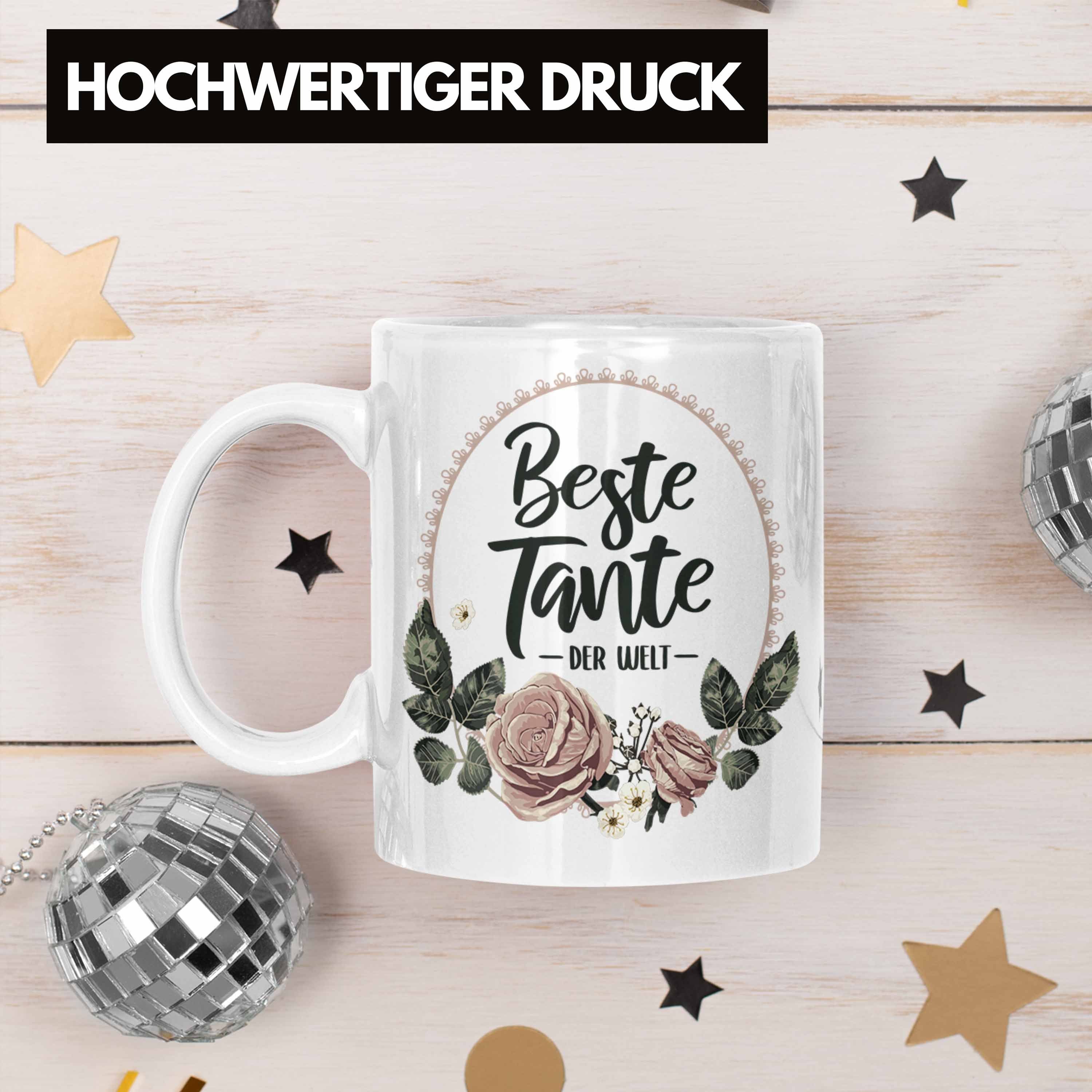 Trendation Tasse Trendation - Geschenk Beste Tante Coole Weiss Spruch Tante Welt der Kaffeetasse für Tasse mit
