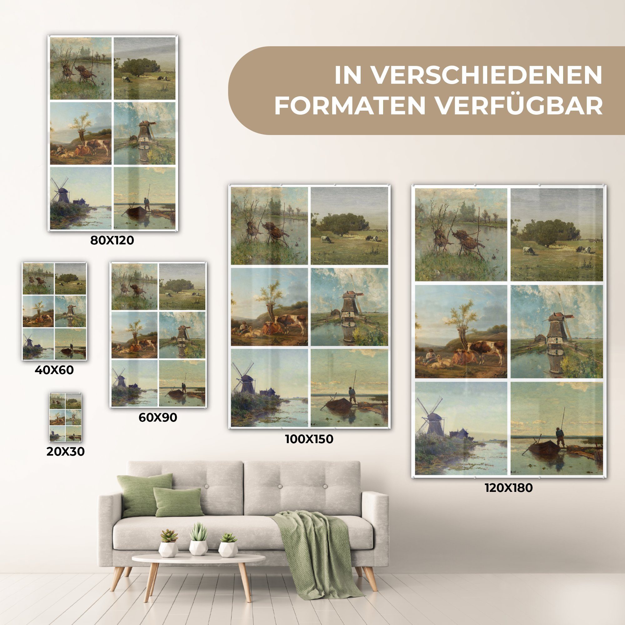 - Foto Collage Acrylglasbild Glas St), (1 Wandbild - Bilder - - Glas Kunst Glasbilder Niederlande, - auf Wanddekoration MuchoWow auf
