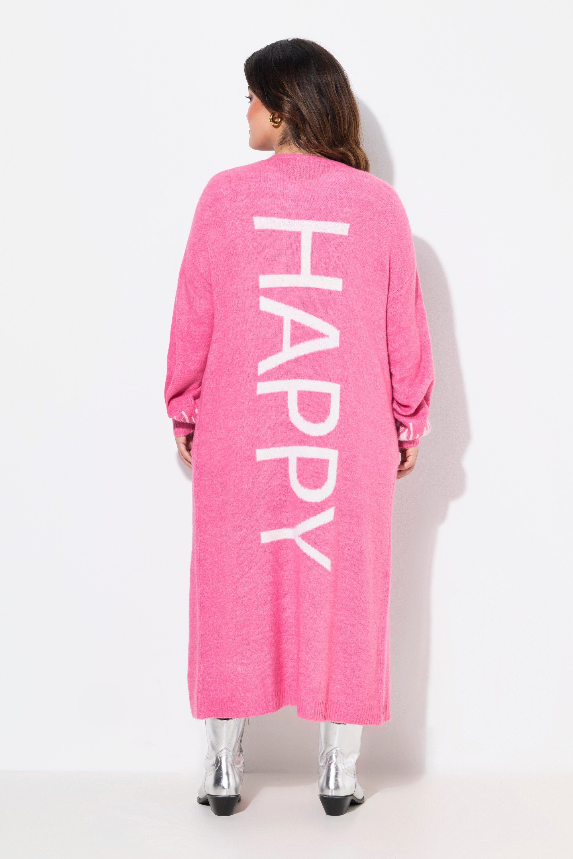 Angel of Style Strickjacke Long-Strickjacke Straight Fit HAPPY-Statements