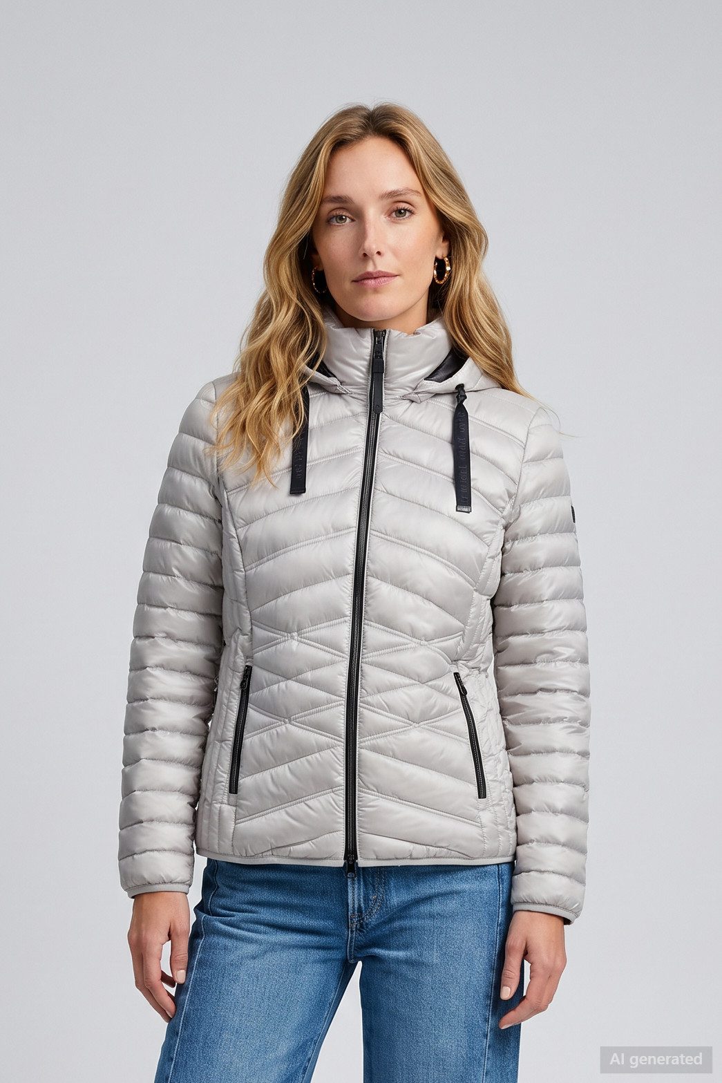Barbara Lebek Steppjacke warme Damenjacke oder Herbstjacke mit abnehmbarer Kapuze