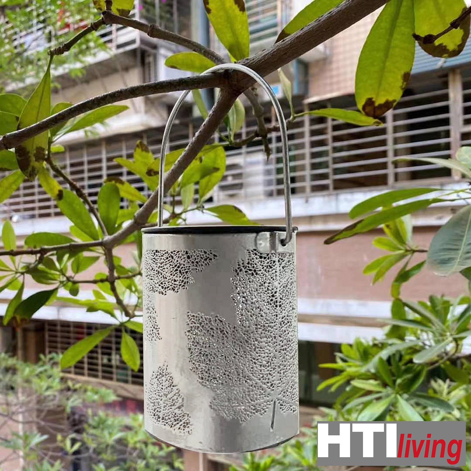 HTI-Living LED Solarleuchte Solarlaterne Blatt, Luna, Solarleuchte 2er Gartenleuchte Set