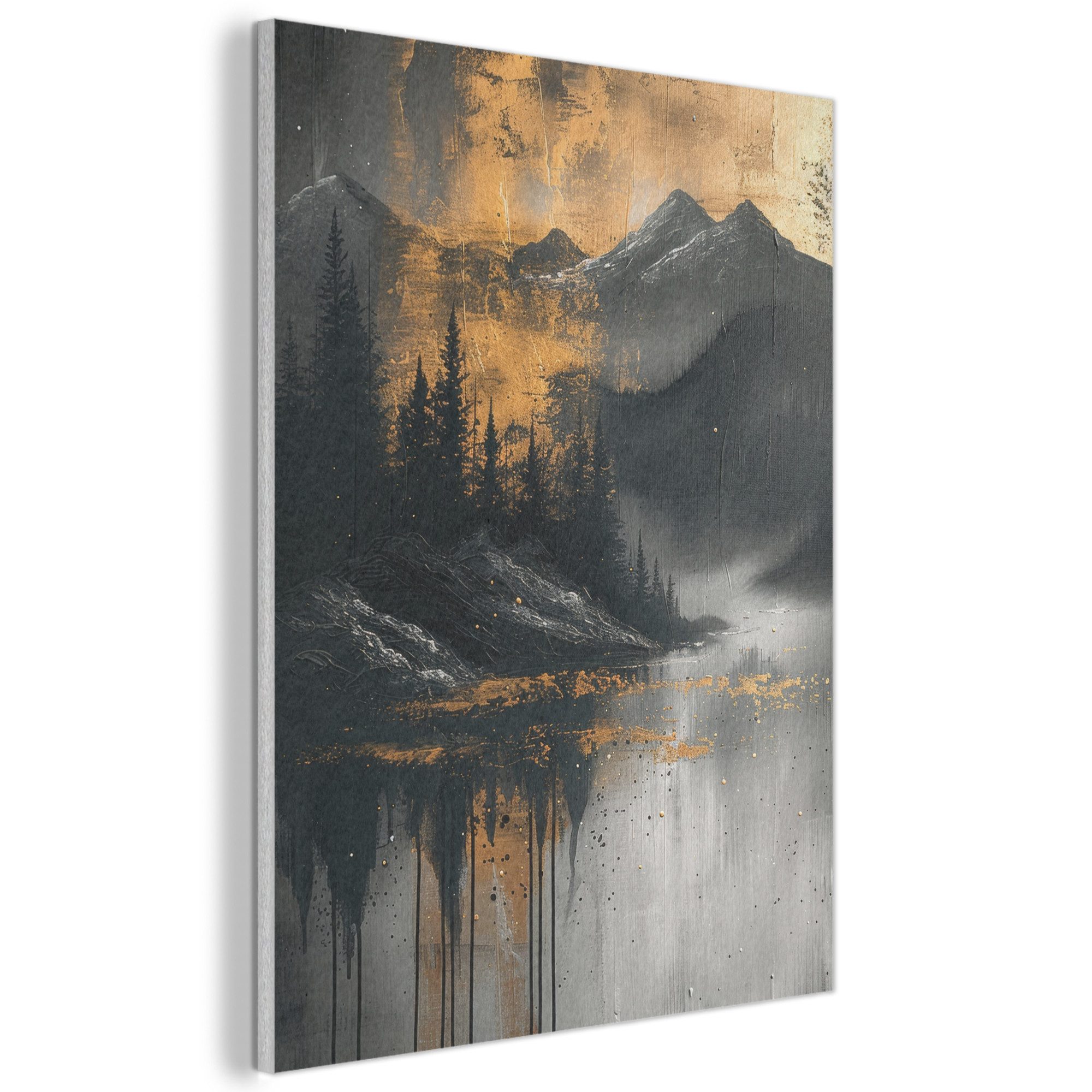 MuchoWow Gemälde Natur - Abstrakt - Landschaft - Modern, Fotodruck (1 St), Akustikpaneele, Wandpaneele, Schalldämmung, Akustikbilder 30x40 cm