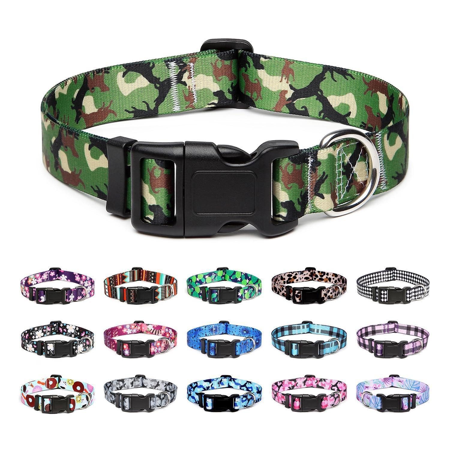 LuxusKollektion Hunde-Halsband Hundehalsband Camo Grün L