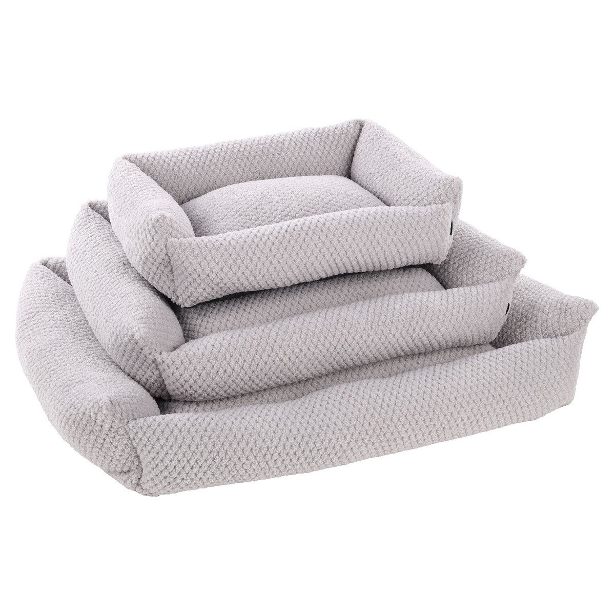 Flamingo Tierbett Hundebett Jacquard rechteckig grau