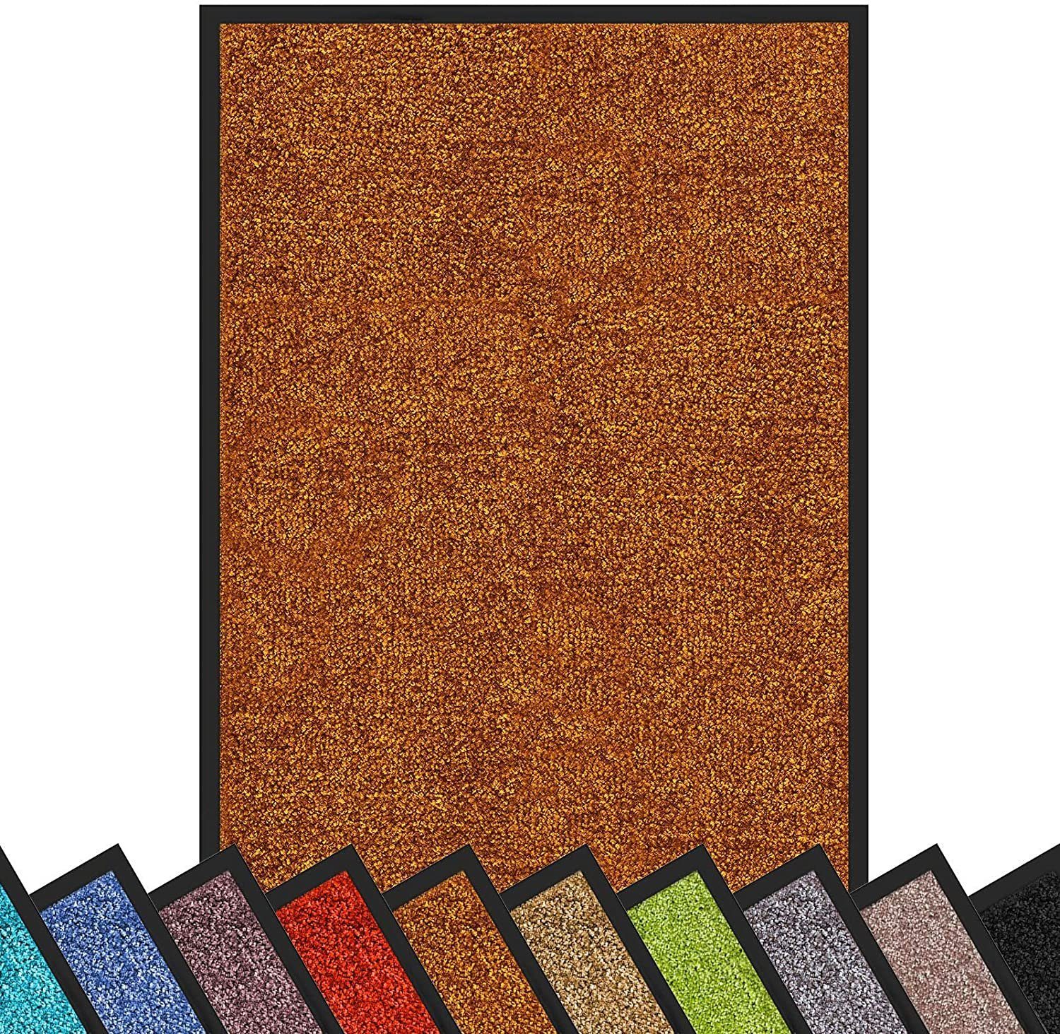 Fußmatte Rhine, waschbare & leistungsstarke Fußmatte mit Rutschfester Rückseite, Color Your Life, rechteckig, Höhe: 6 mm, Erhältlich in vielen Größen Sudan Brown | Flachgewebe-Teppiche