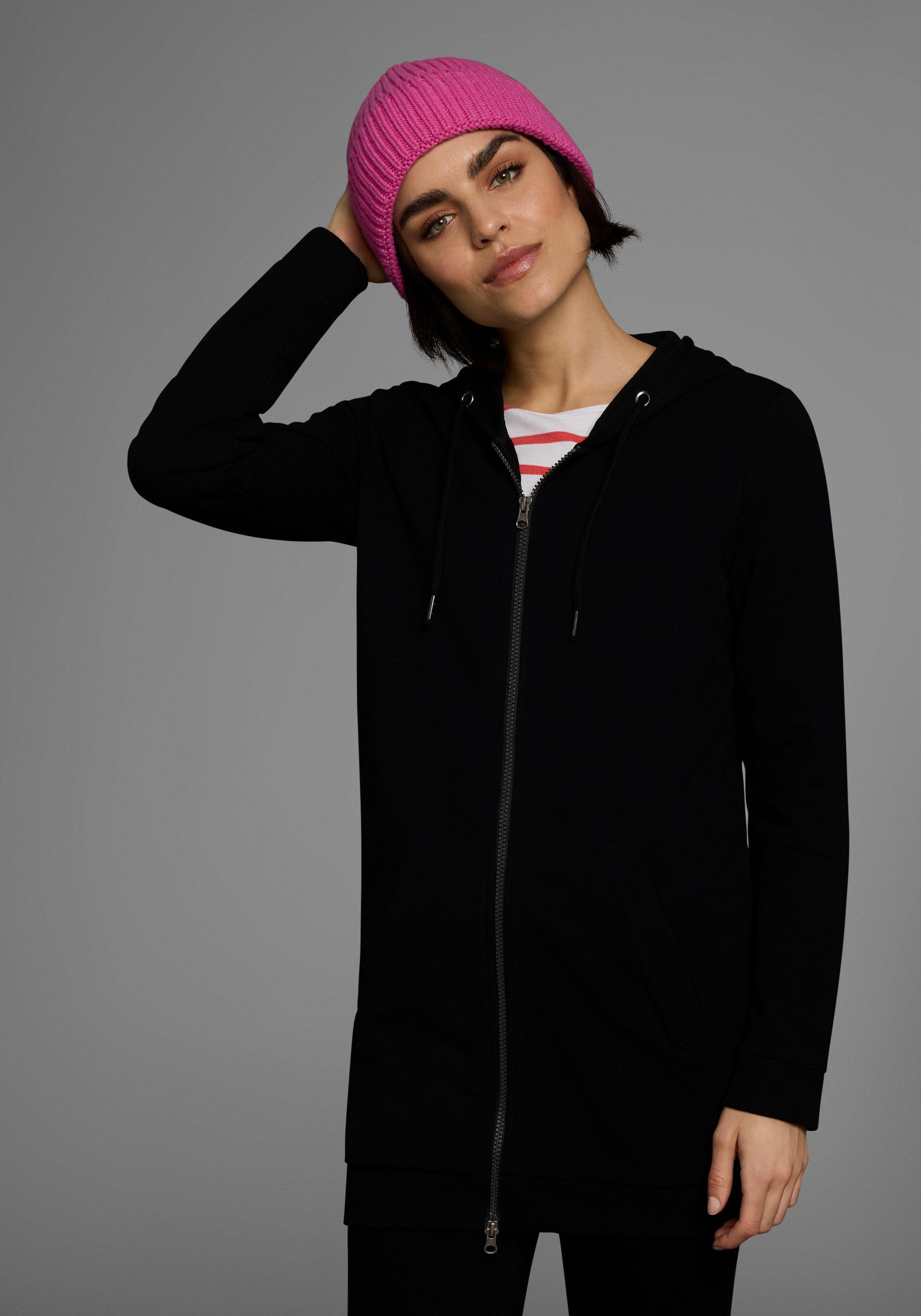 Flashlights Sweatjacke in langer Form mit günstig online kaufen