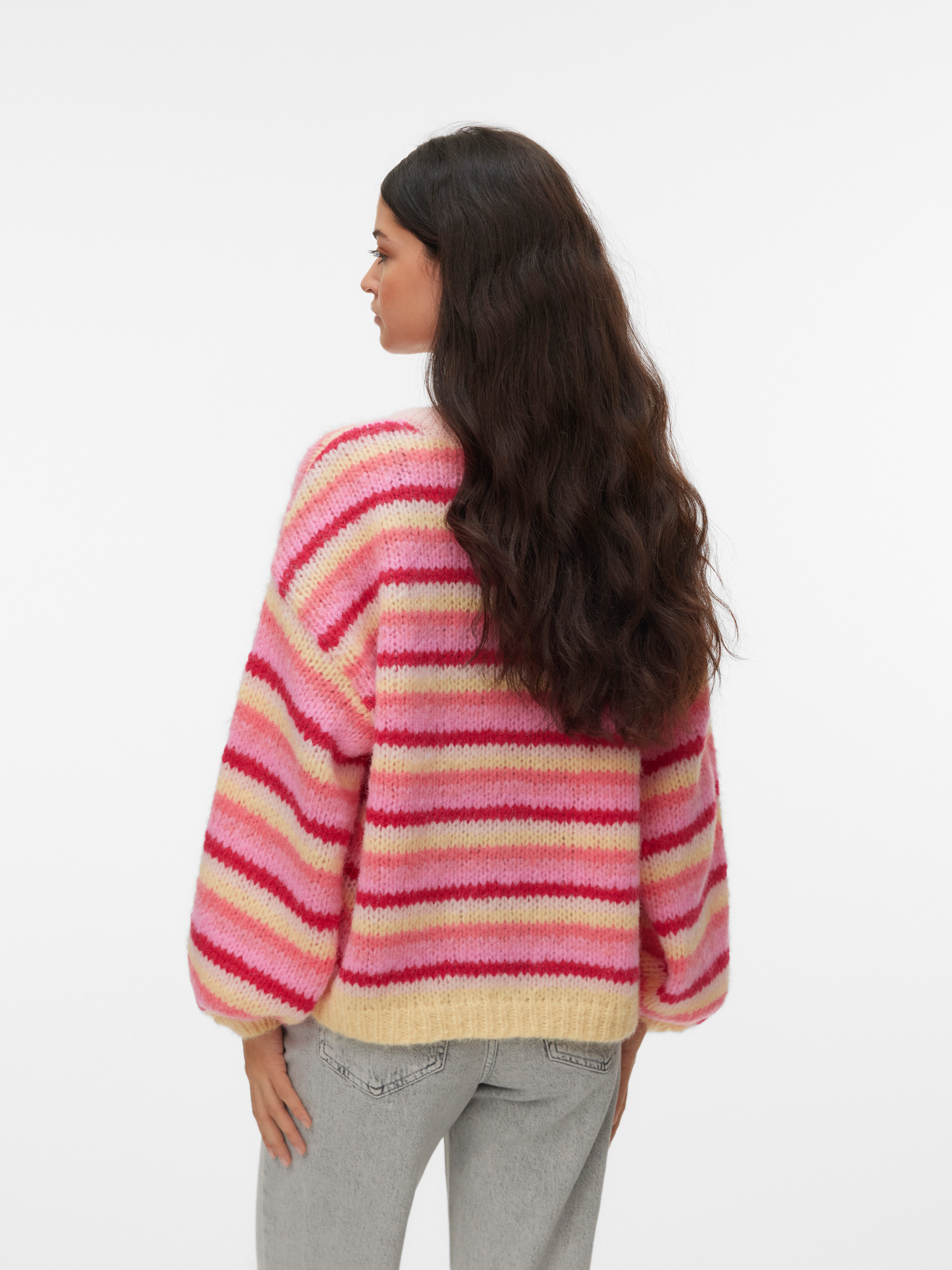 Vero Moda Strickpullover VMMAYBE STRIPE LS O-NECK PULLOVER NOOS Kunstfaser, günstig online kaufen