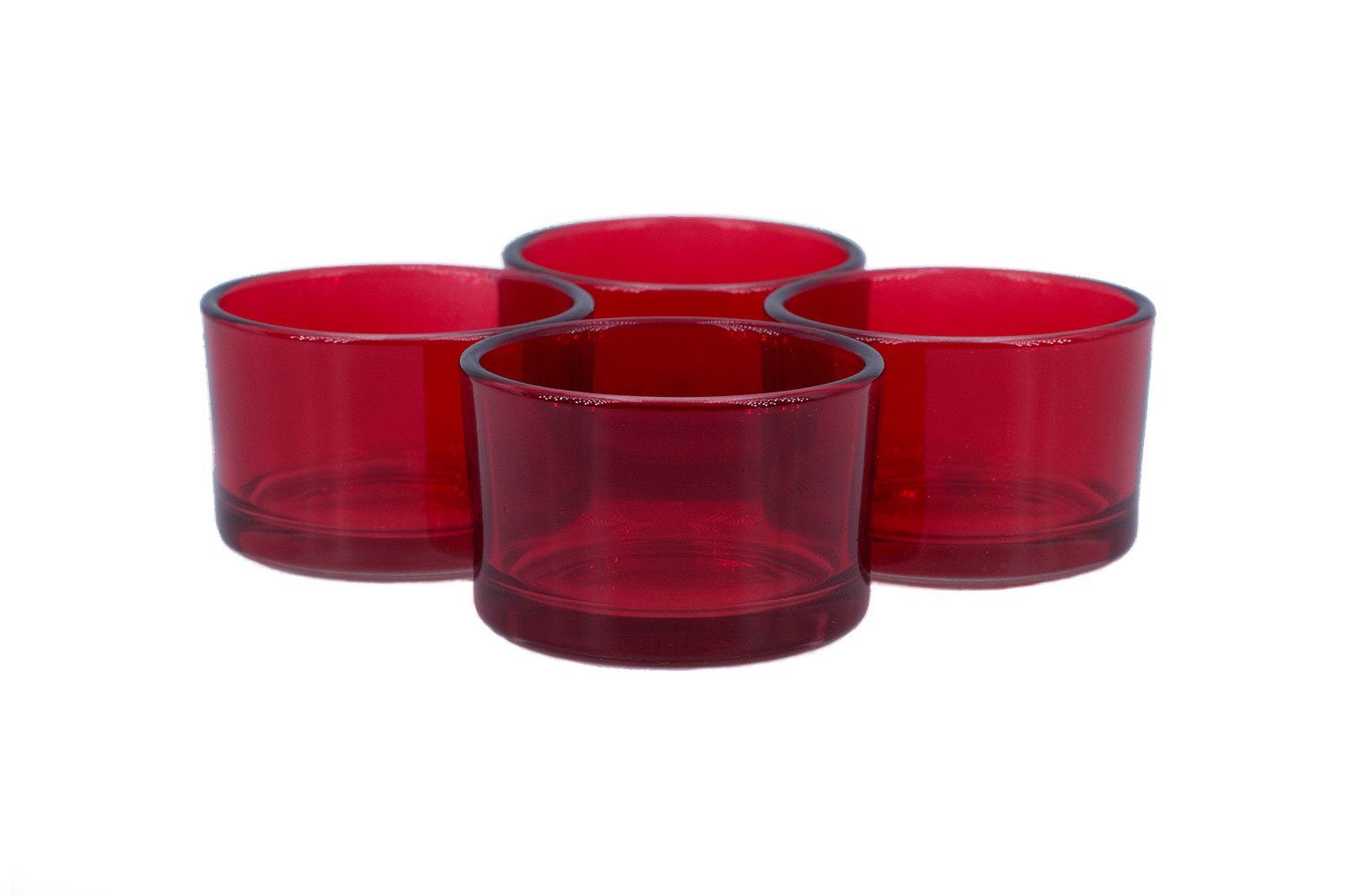 Creativery Teelichthalter, Teelichtgläser klein 51x33mm rot 4er Set