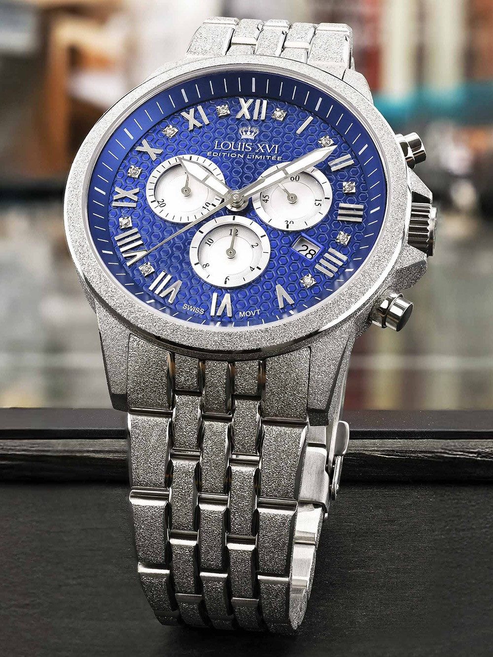 LOUIS XVI Quarzuhr Louis XVI LXVI3623 Herrenuhr Aramis Frosted 2.0 Diamond Chronograph 43 Louis XVI LXVI3623 Herrenuhr Aramis Frosted 2.0 Diamond Chronograph 43mm 5ATM