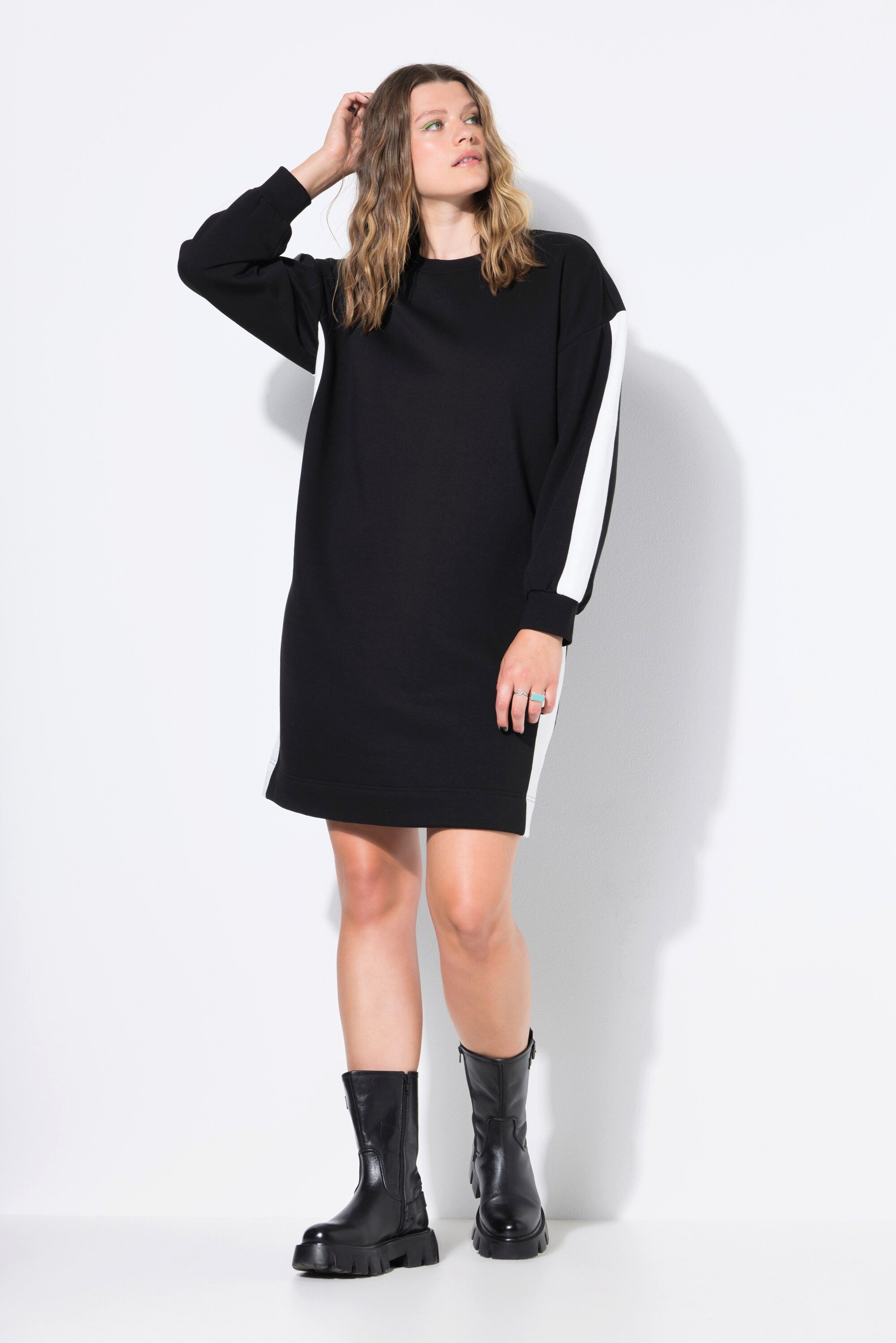 Jerseykleid Sweatkleid oversized Blockstreifen