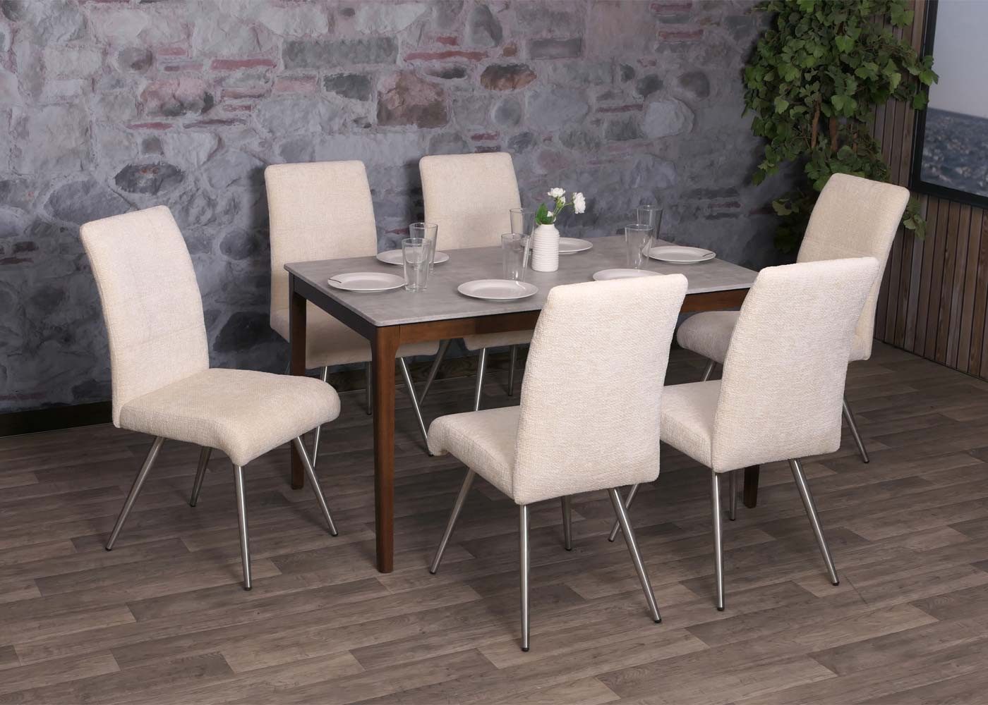 MCW Esszimmerstuhl MCW-G55-S-C (Set, 2 St), Rückenlehne mit Ziernaht