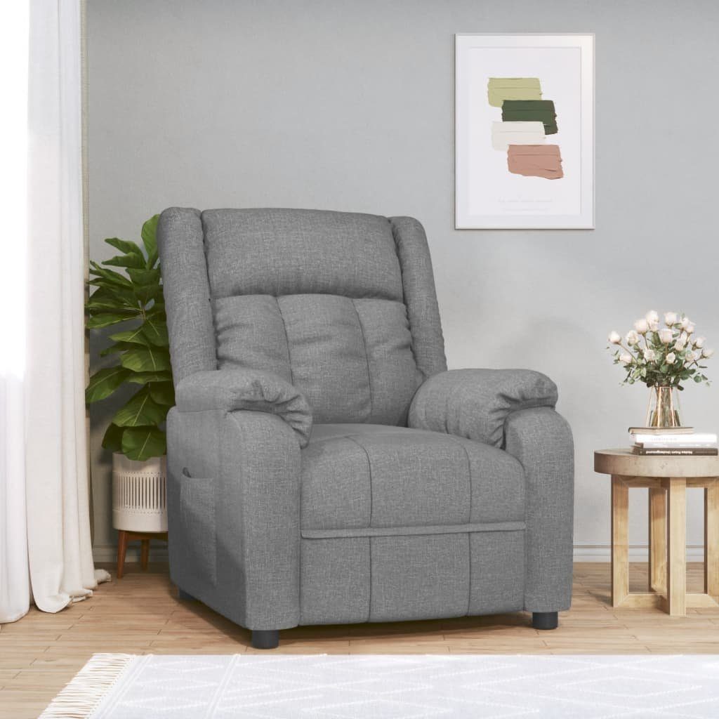vidaXL Sessel Relaxsessel Hellgrau Stoff (1-St) günstig online kaufen