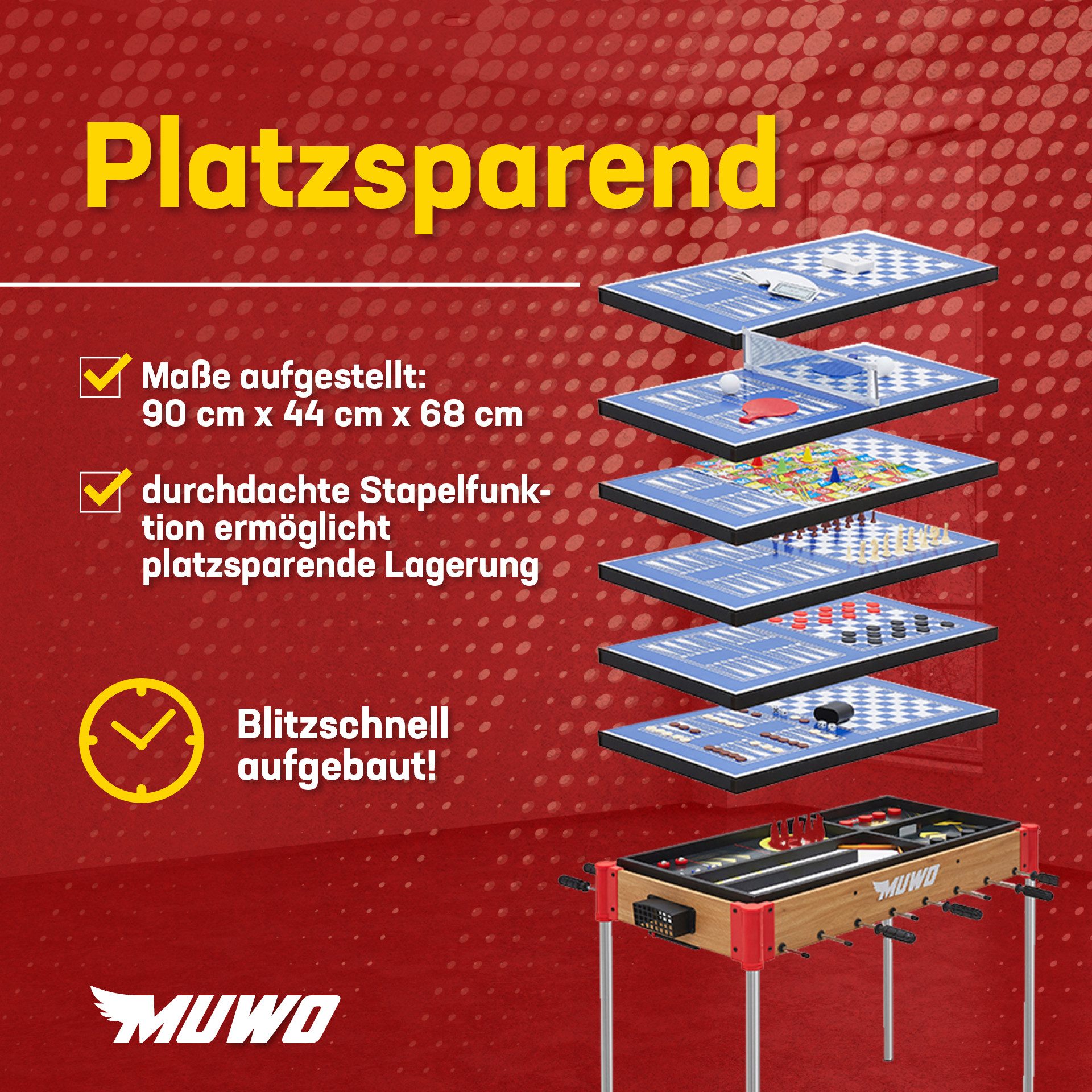 MUWO Spieltisch "Masterplay", (12-tlg)