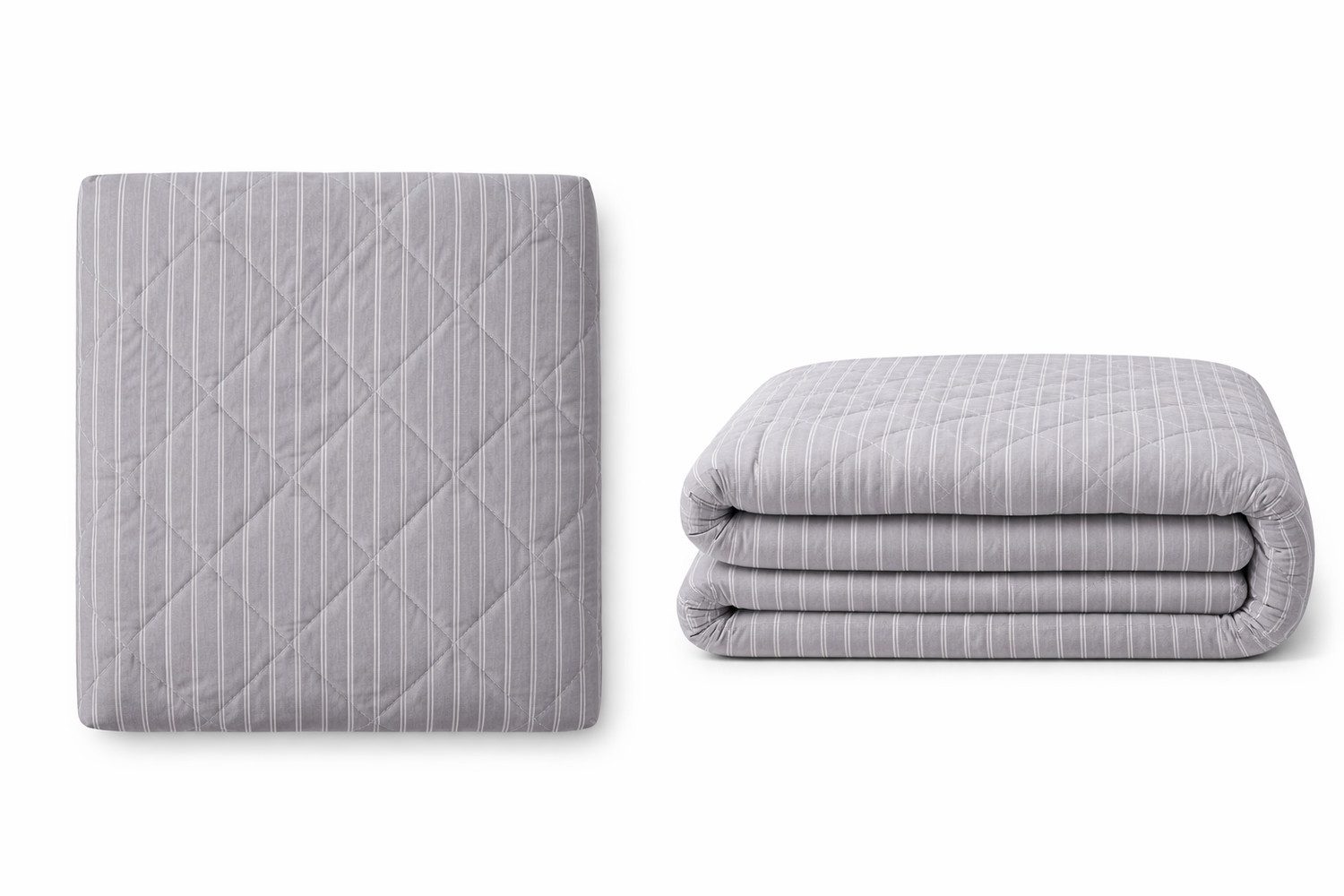 Wohndecke double stripe-charcoal, AU Maison, Quilt-Optik aus Baumwolle 140 × 180 cm