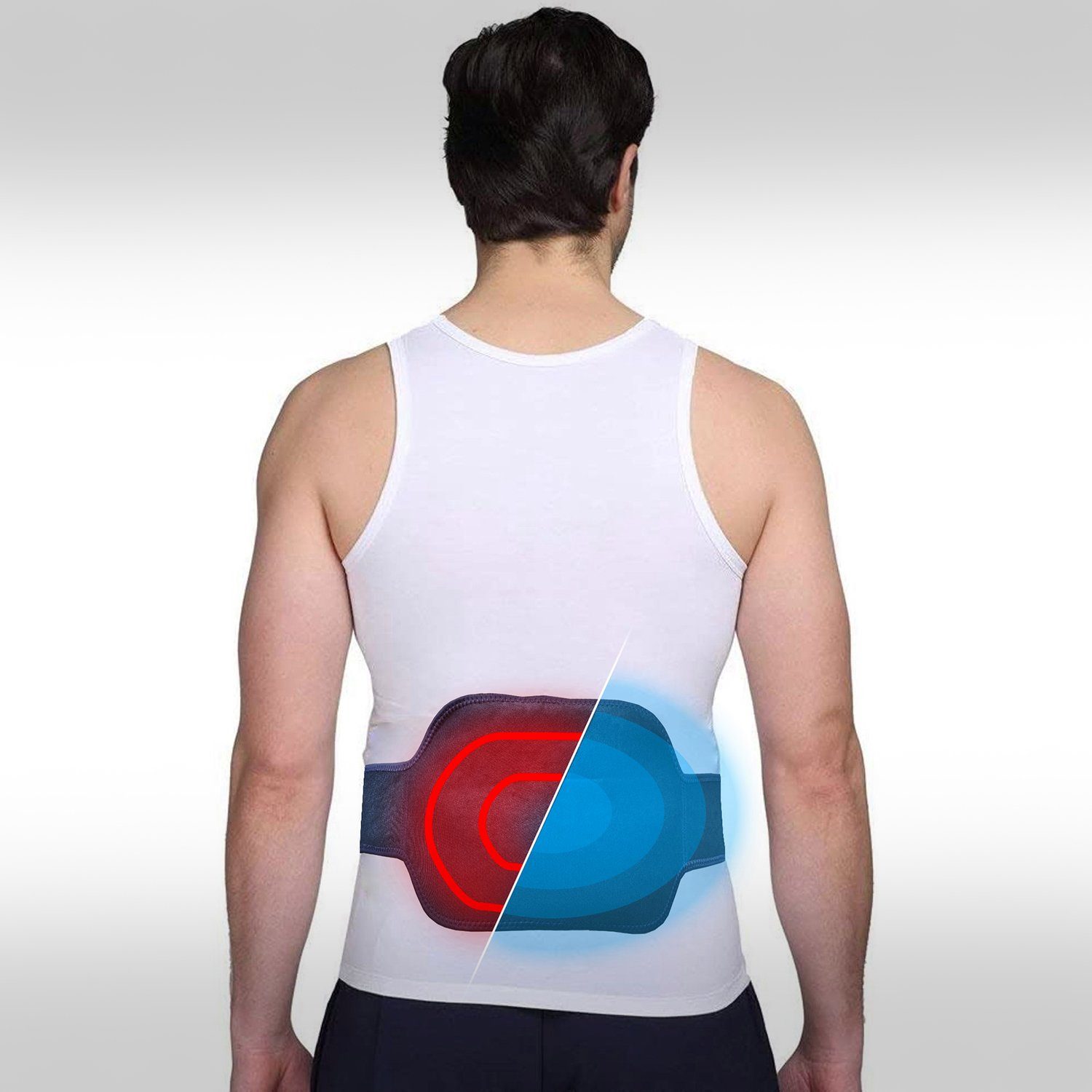 DM-Handel Kalt-Warm-Kompresse Wärmegürtel Nierengurt mit Gel, Kompressor, Neopren Gürtel, Gürtel mit Kissen 107 cm, für Mikrowelle oder Kühlschrank, Wiederverwendbar, waschbar, für kühlen und für aufwärmen geeignet