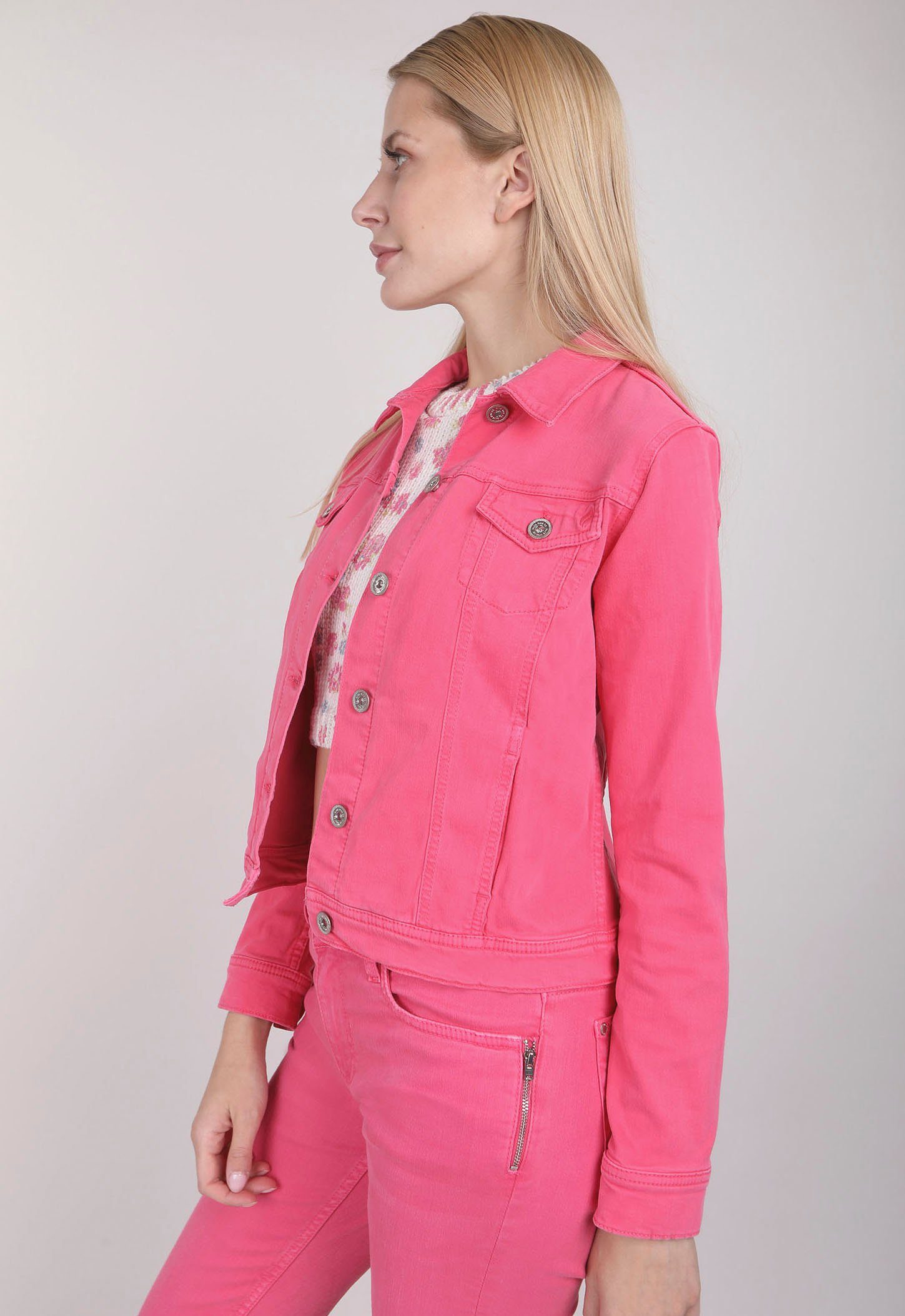 Jeansjacke pink Denim-Qualität GIPSY FIRE BLUE elastischer aus