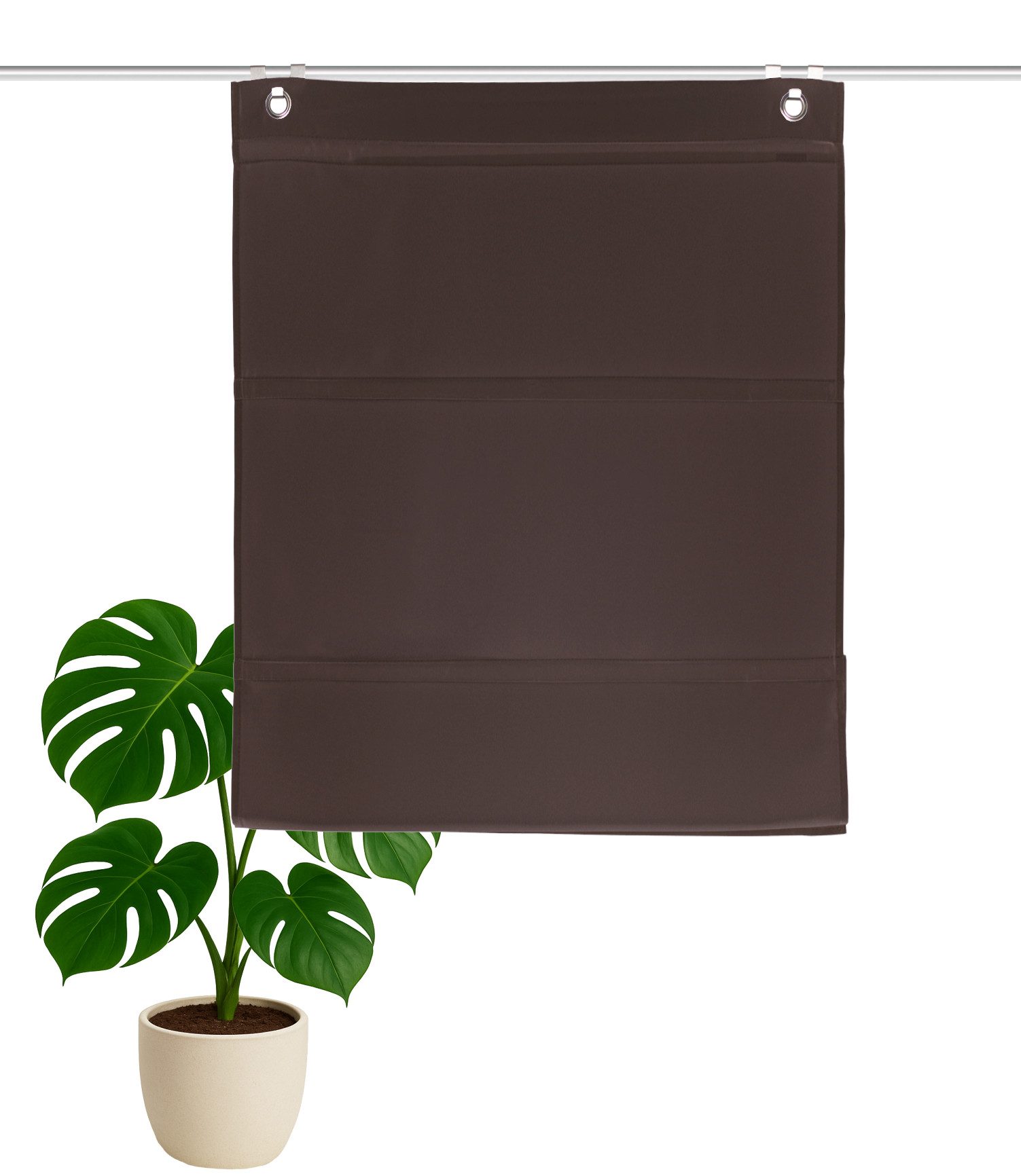 HOME WOHNIDEEN Magnetrollo ABELIA, mit Hakenaufhängung, ohne Bohren und Schrauben, Uni