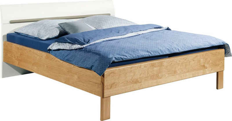 hülsta Bett DREAM, Breite 180 cm, mit schön geformten Kopfteil in Lack weiß