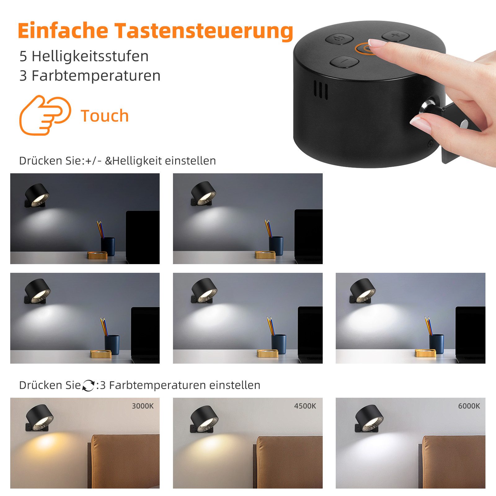 QUBEBU LED Wandstrahler LED Wandleuchte Innen, günstig online kaufen